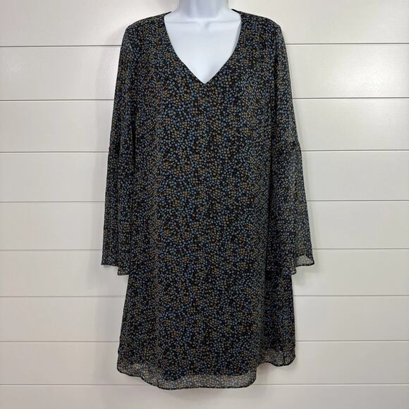 Y2k CAbi 3648 Poise Dress XL Black Sheer Floral Bell Sleve Fairy Whimsigoth $119 - Picture 8 of 15